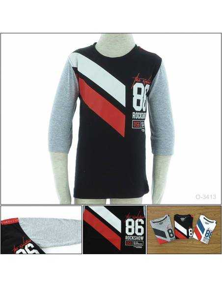Kaos Oblong Anak Cowok Lengan 3/4 Rock Show Kaos Oblong Anak Cowok Lengan 3/4 Rock Show