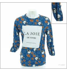 Kaos Cewek Bermotif Lengan Pendek Allz Misoka