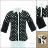 Kemeja Cewek Motif Polkadot Lengan 3/4 Kukky Top
