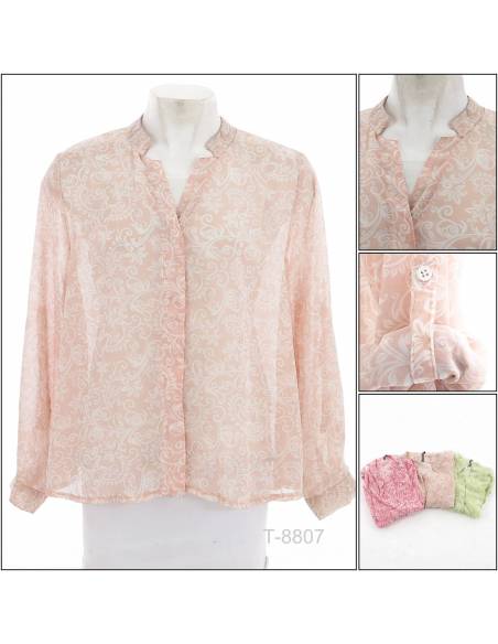 Kemeja Cewek Bermotif Lengan Panjang Kukky Top