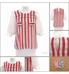 Atasan Cewek Motif Garis Lengan 3/4 M.WA Korea