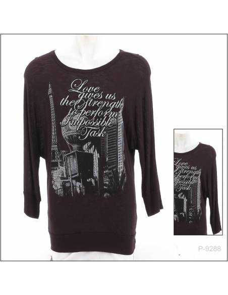 Kaos Cewek Bermotif Lengan Panjang A.N.G Vintage