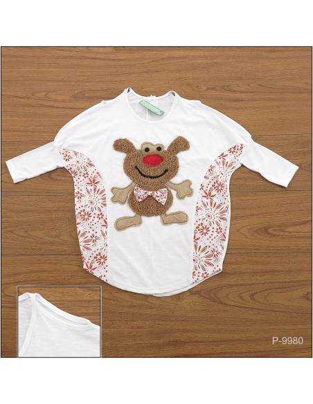 Kaos Cewek Bergambar Lengan 3/4 Joie Teen