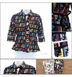 Kemeja Cewek Motif F Lengan 3/4 MIZZLE