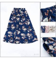 Rok Panjang Chiffon Cewek Motif Bunga Monggi