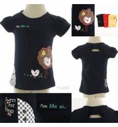 Kaos Oblong Anak Cewek Lengan Pendek Geenee 1-3