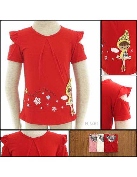 Kaos Oblong Anak Cewek Lengan Pendek Sabrina Geenee 1-3 Kaos Oblong Anak Cewek Lengan Pendek Sabrina Geenee 1-3