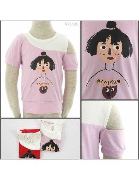 Kaos Oblong Anak Cewek Lengan Pendek Sabrina DGXZZ 9-12