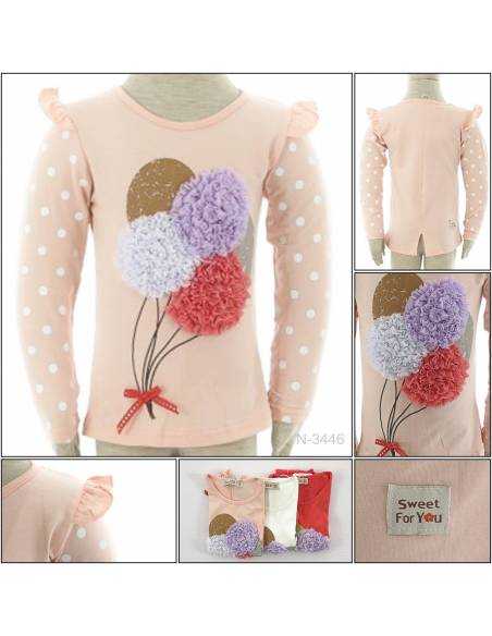 Kaos Oblong Anak Cewek Lengan Panjang Louisa 2-6