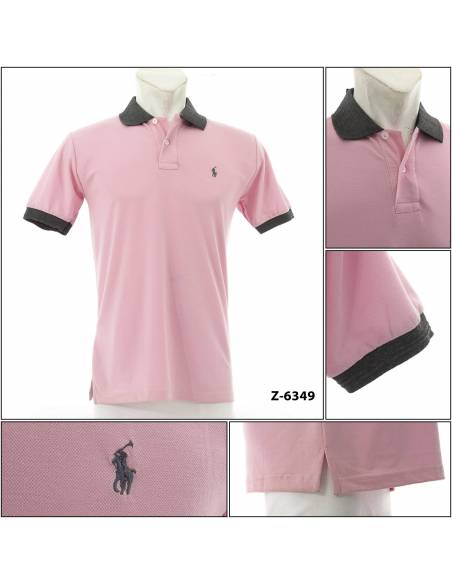 Kaos Kerah Cowok Lengan Pendek Merah Muda Polo Country M