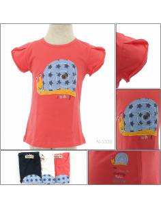 T-shirt/Kaos Oblong Anak Cewek Lengang Pendek Geenee 1-2