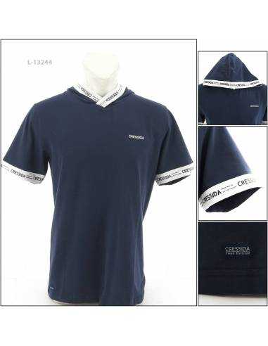 Kaos Oblong Cowok Lengan Pendek Biru Tua Cressida M-XL