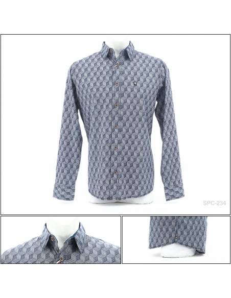 Kemeja Cowok Casual Lengan Panjang Reguler Emba L-XL