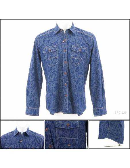 Kemeja Cowok Casual Lengan Panjang Reguler Emba M-XL