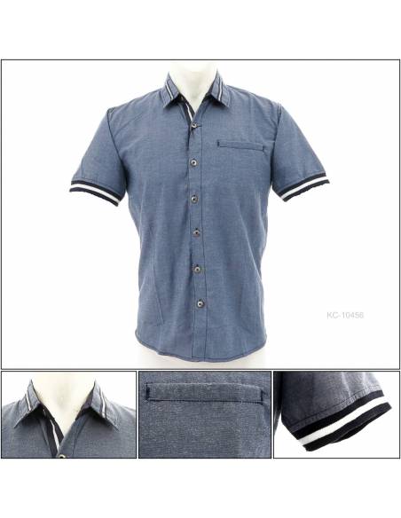 Kemeja Cowok Slim Fit Lengan Pendek Maxmillian M-XL