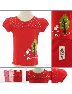 T-shirt/Kaos Oblong Anak Cewek Lengan Pendek Geenee 1-3