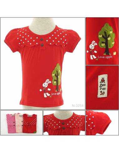 T-shirt/Kaos Oblong Anak Cewek Lengan Pendek Geenee 1-3