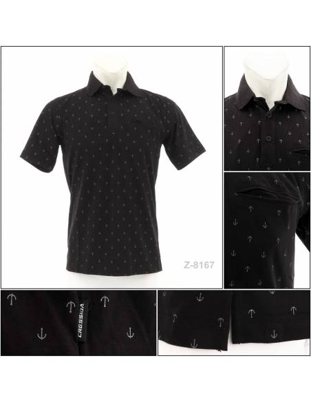 Kaos Kerah Cowok Motif Lengan Pendek Cressida M-XL