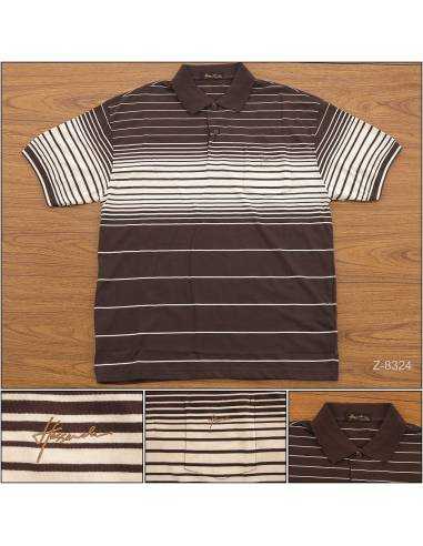 Kaos Kerah Cowok Lengan Pendek Coklat Tua Hassenda 2XL-3XL