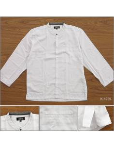 Kemeja Muslim Cowok Lengan Panjang Putih Cardinal 2XL-3XL