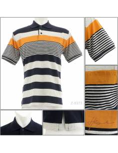 Kaos Kerah Cowok Garis Lengan Pendek Hassenda S-M