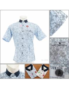 Kemeja Cowok Slim Fit Lengan Pendek Calcio M-2XL