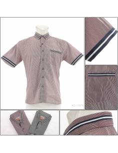 Kemeja Cowok Slim Fit Lengan Pendek Maxmillian M-XL