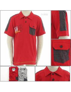 Kaos Kerah Anak Cowok Lengan Pendek Audi 4-8