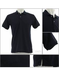 Kaos Kerah Cowok Lengan Pendek Biru Tua IEBE M-XL