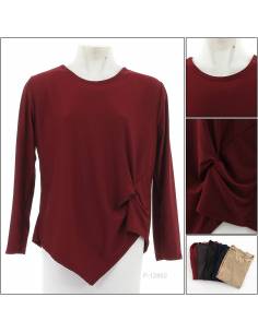 Kaos Korea Cewek Polos Lengan Panjang Captain