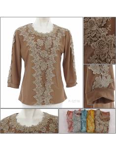 Kaos Korea Cewek Bordir Lengan Panjang Beauty