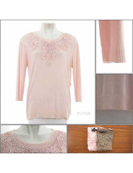 Kaos Rajut Cewek Bordir Lengan Panjang Fengeman