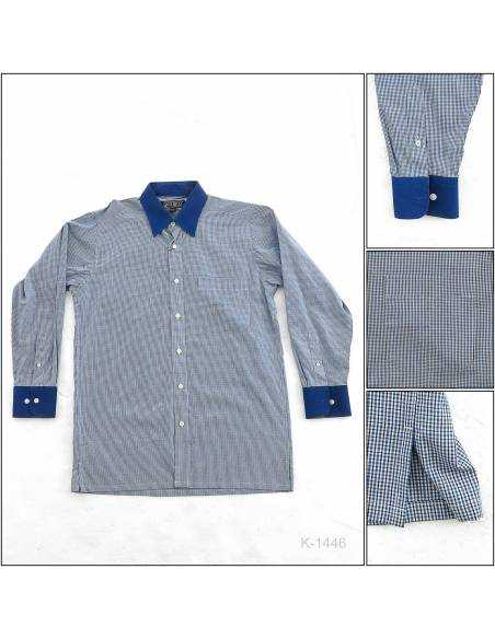 Kemeja Formal Cowok Regular Lengan Panjang Biru Rita Ricci 15-15,5