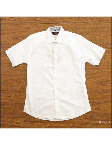 Kemeja Formal Cowok Slim Fit Lengan Pendek Putih Volup XL