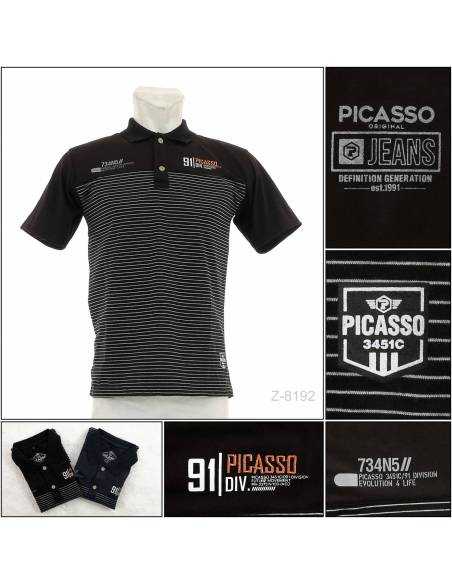 Kaos Kerah Cowok Slim Fit Lengan Pendek Picasso M-L