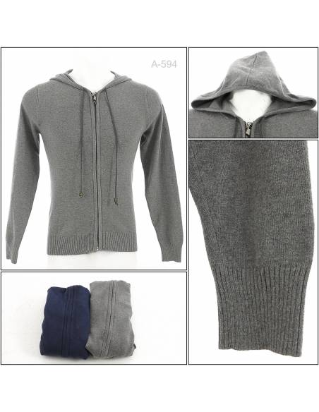 Jaket Rajut Hoodie Cowok/Cewek  Polos Alpheus L-3XL