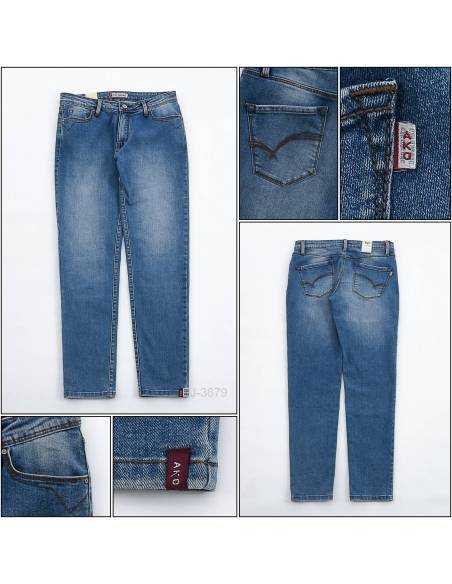Celana Jeans Cewek Panjang Biru tua Ako 32-36