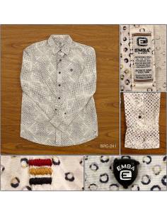 Kemeja Cowok Casual Lengan Panjang Reguler Emba M-XL