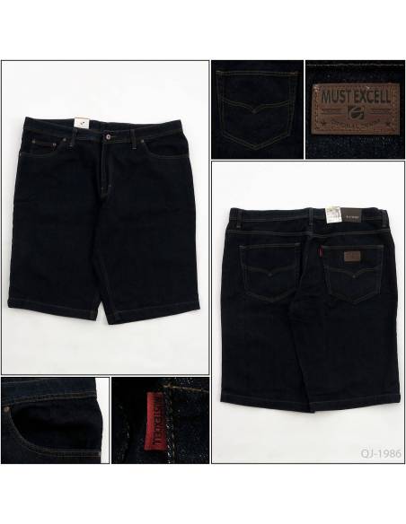 Celana Pendek Jeans Cowok Biru tua Must Excell 42-48