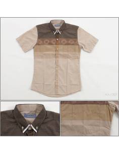 Kemeja Formal Cowok Slim Fit Lengan Pendek Calcio M-L