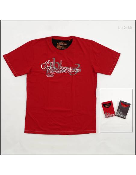 Kaos Oblong Cowok Reguler Lengan Pendek Blue Orange XL