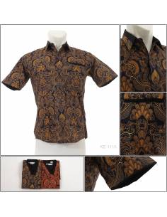 Kemeja Batik Cowok Slim Fit Lengan Pendek Colombus M-L