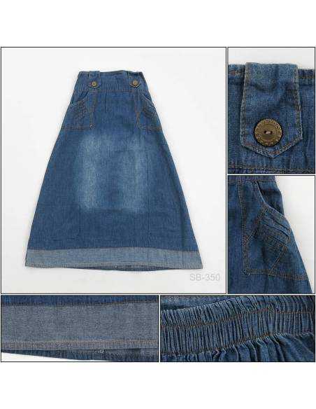 Rok Panjang Jeans Anak Cewek Little Miss 14-18