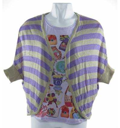 Atasan Cewek Kaos+Cardigan Satine All Size