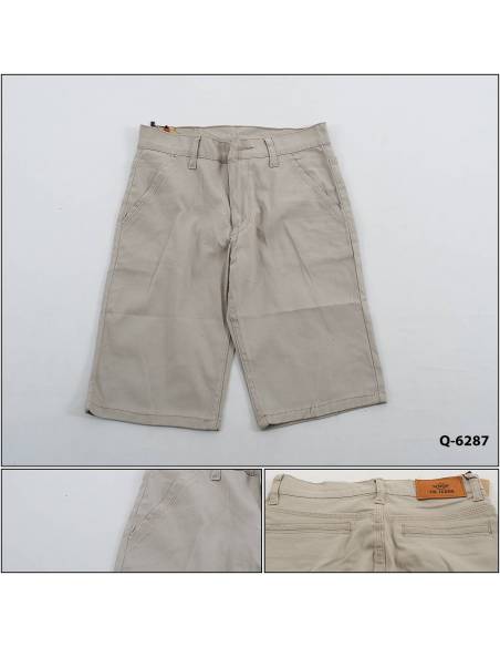 Celana Pendek Katun Cowok Coklat Muda YM Jeans 27-32