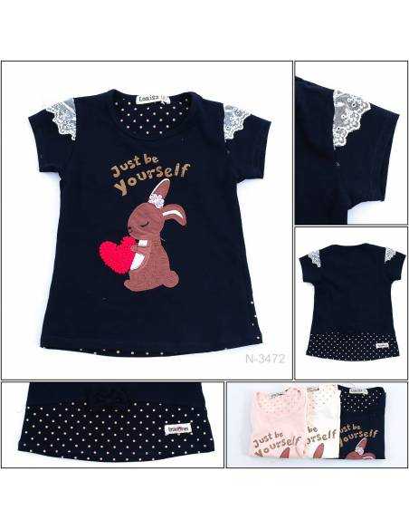 T-shirt/Kaos Oblong Anak Cewek Lengan Pendek Louisa 8-12