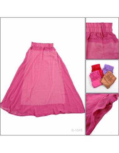 Rok Panjang Chiffon Polos Cewek Saku Samping Mustika