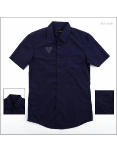 Kemeja Formal Cowok Slim Fit Lengan Pendek Buzz S