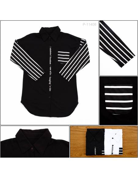 Kaos Kerah Cewek Lengan Panjang Nie Wen