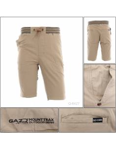 Celana Pendek Cowok Rib Kolor Coklat Muda Gazr 2XL-3XL